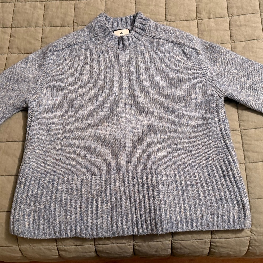 Tuckernuck Heathered Wool Blend Blue Sweater